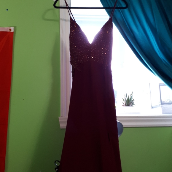 Burgundy dress long size L new - Picture 2 of 2